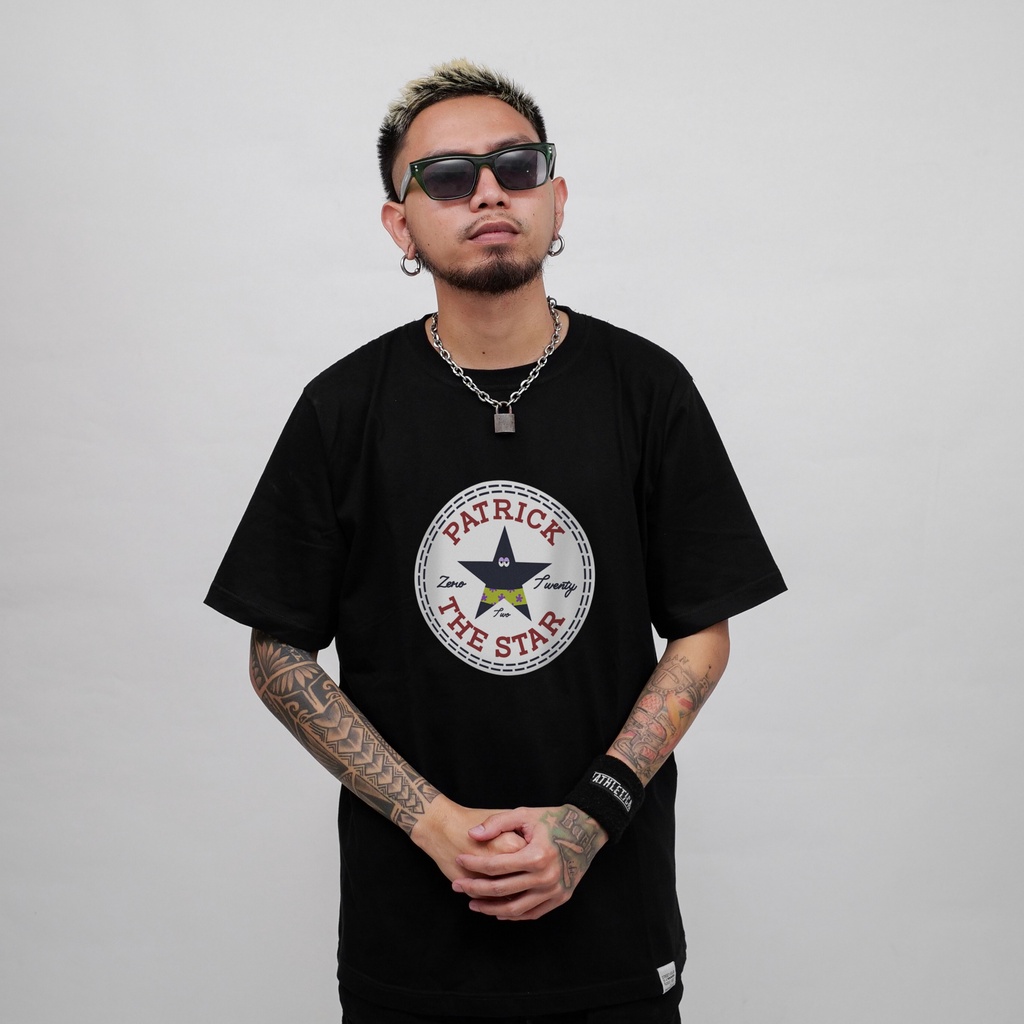 Kaos Distro Parodi Zerotwentytwo T-Shirt Patrik Conv Black | Baju Pria Parody Plesetan Lucu-1