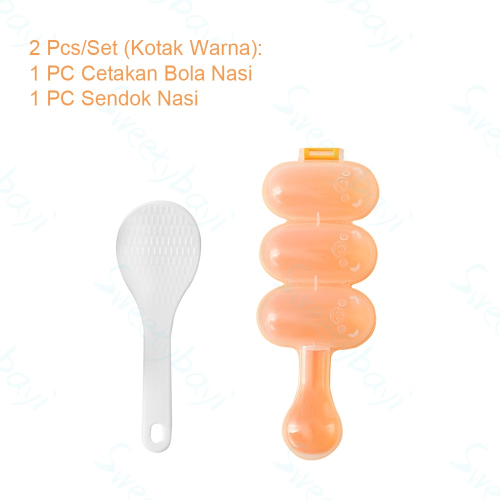 Sweetybayi 2PCS Cetakan nasi bento Alat pembuat bola nasi Bulat bundar bento Cetakan bola nasi bento Rice ball shaker