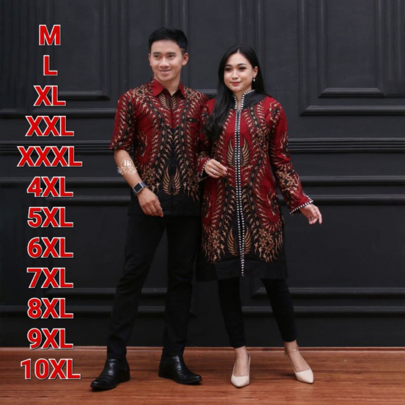 Couple atasan batik kemeja tunik big size M L XL XXL XXXL 4XL 5XL 6XL 7XL 8XL 9XL 10XL Seragam