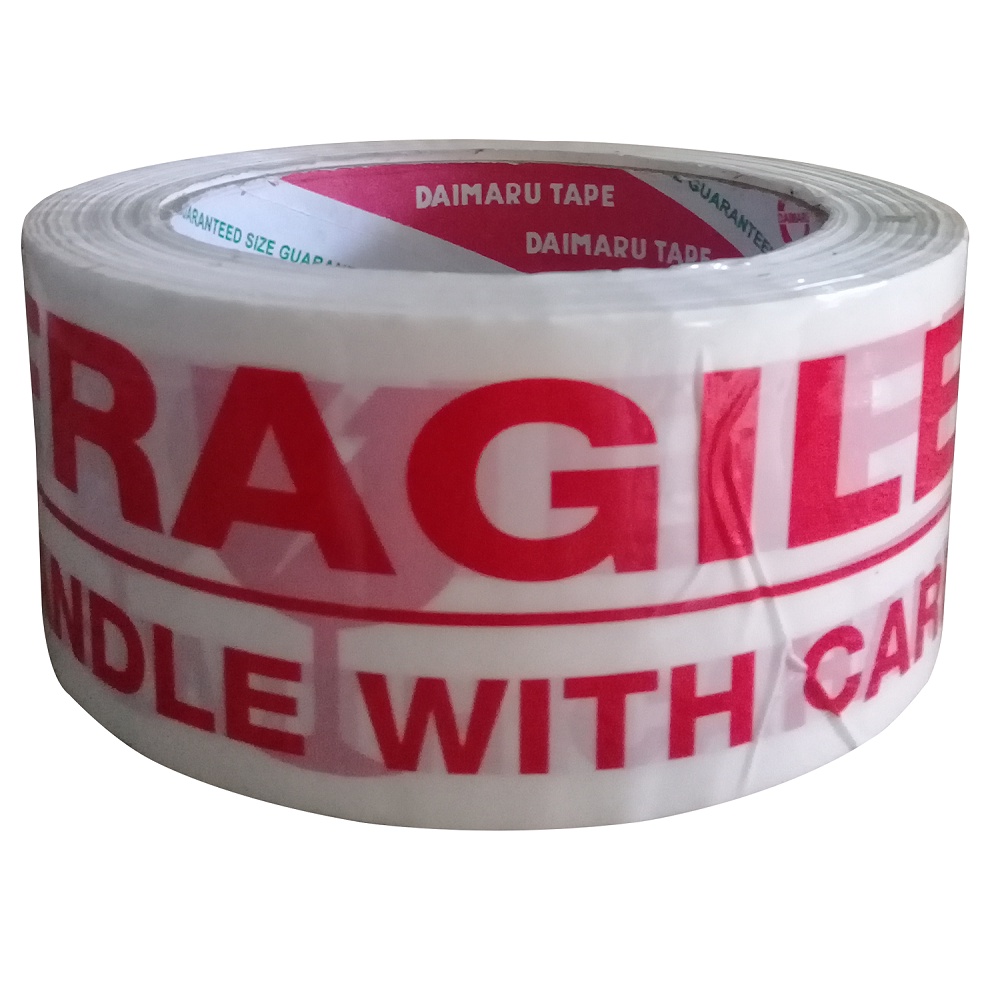 

Lakban Fragile Daimaru Putih Pecah Belah 48mm x 90 yard (Lakban Fragile Putih 90 yard)