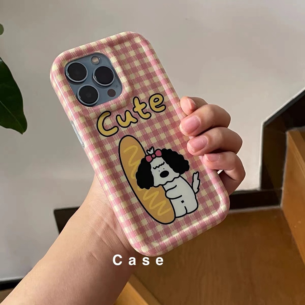 Soft Case TPU Silikon Transparan Motif Anjing Pink Untuk IPhone 14 13 12 11 Pro XR X XS Max 8 7 6S Plus