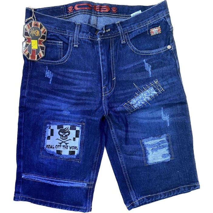 CELANA JEANS PENDEK SOBEK PRIA / CELANA PENDEK DISTRO PRIA