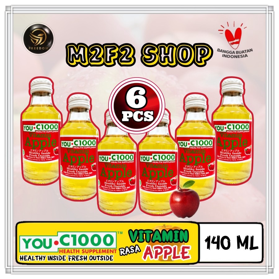 

YOU C1000 | C 1000 Vitamin Apple | Apel Botol Beling - 140 ml (Kemasan 6 Pcs)