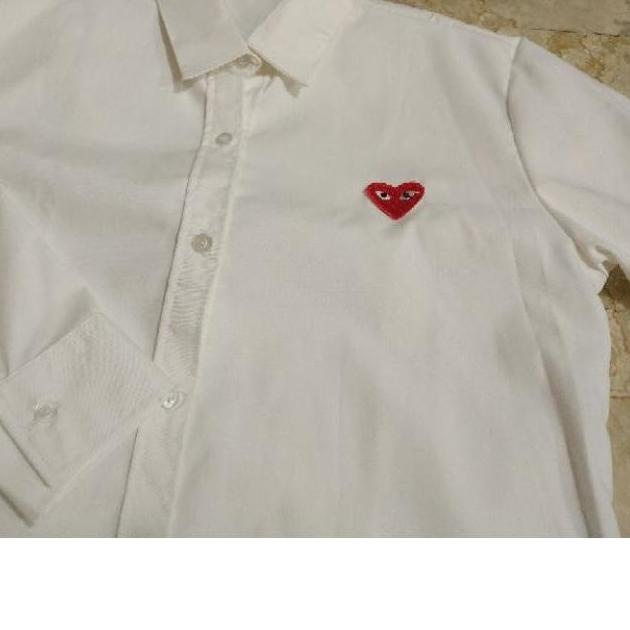 Wj189 Kemeja Cdg Play Putih Dan Hitam Cowok Shirt For Men Readystock Storefira1