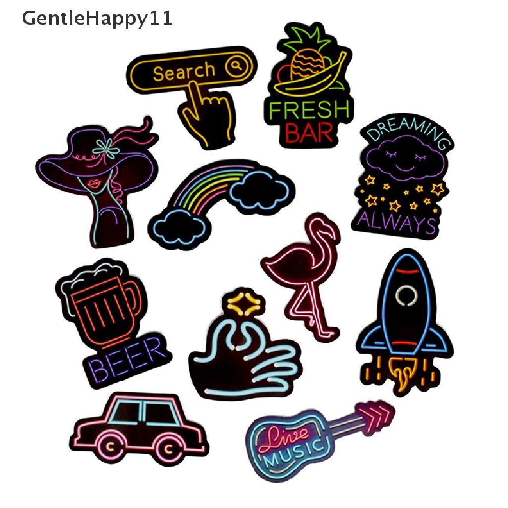 Gentlehappy 50Pcs Lampu neon style cute ers Untuk Koper laptop Gitar Keren doodle id