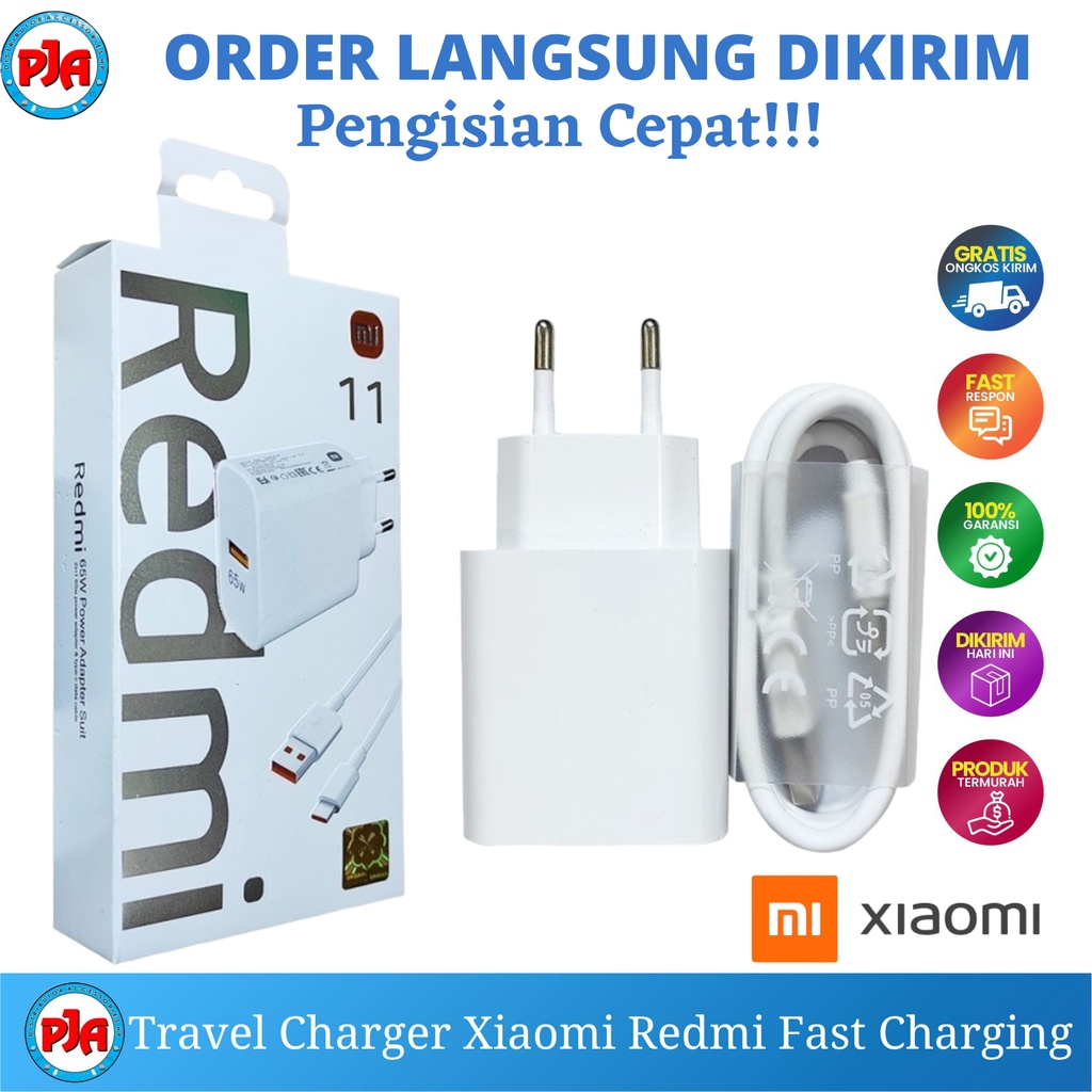 Travel Charger Xiaomi Redmi Original Casan TC Fast Charging USB Cable Type C