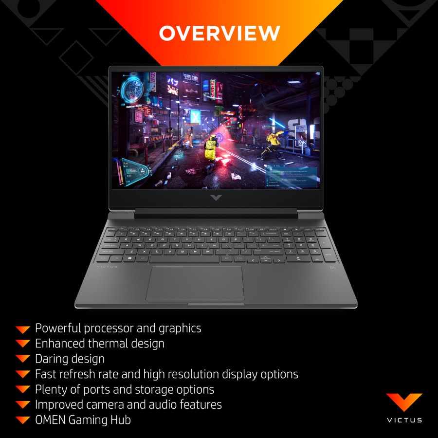 LAPTOP GAMING HP VICTUS fb0009AX RYZEN 5 5600H RTX 3050 RAM 16GB SSD 512GB 15 INCH FHD 144Hz WINDOWS 11 OHS