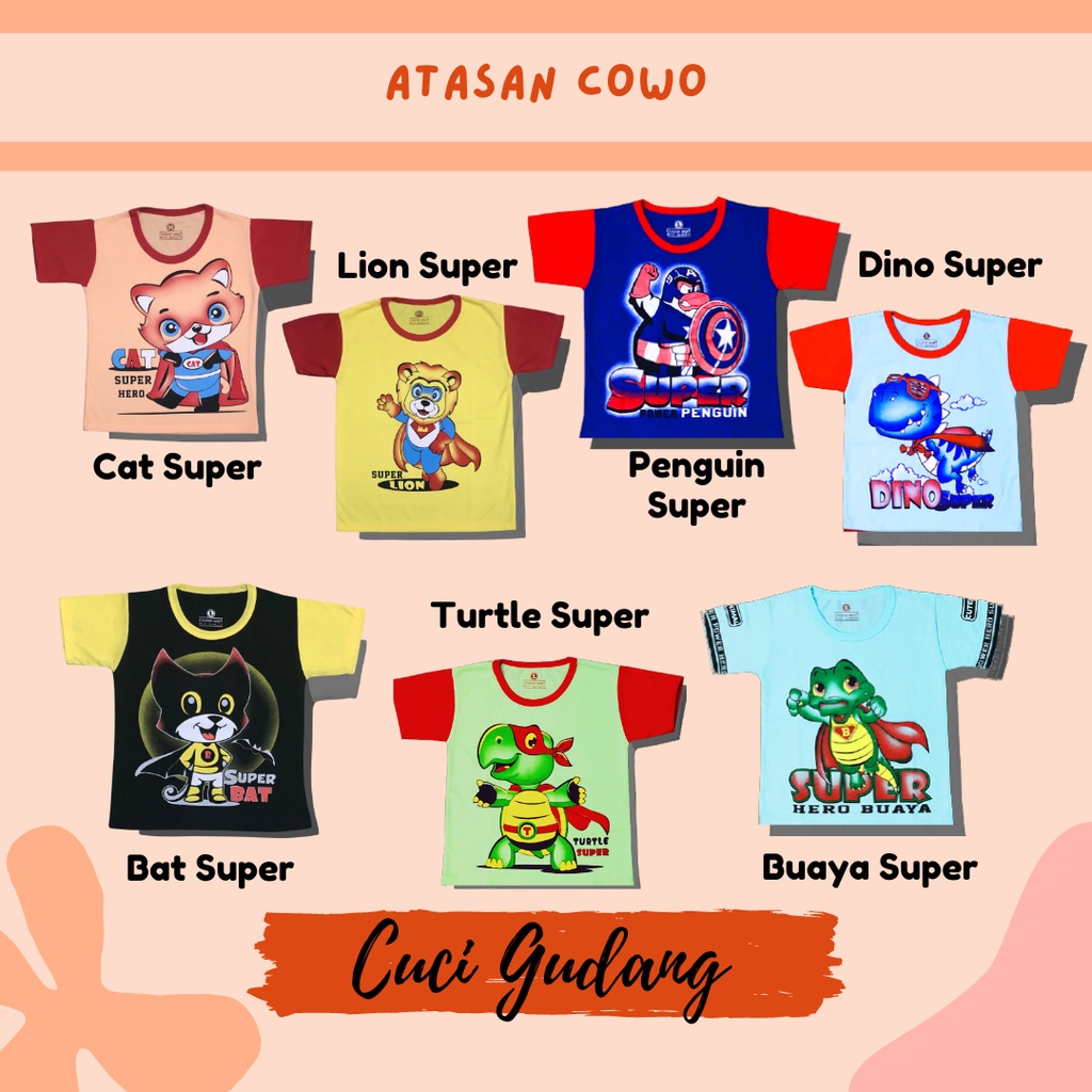 [BIG SALE] KAOS ANAK 1-8 TAHUN UNISEX HERO