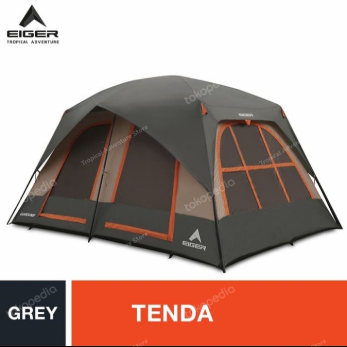 {LestariStore} Tenda Eiger Guardian 8P Tent - Grey 910003785001 Berkualitas