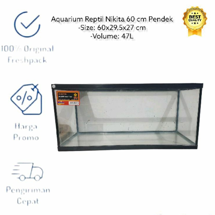 AQUARIUM REPTIL NIKITA 60 CM PENDEK / AQUARIUM HAMSTER DAN REPTIL 60CM