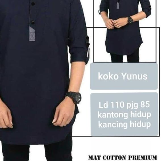 Koko yunus navy sc/ koko pakistan/baju koko pria katun navy