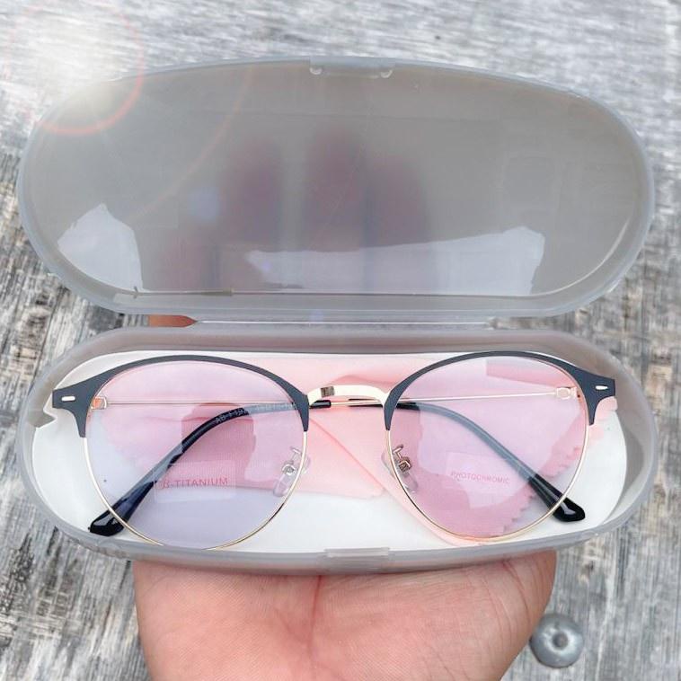 Q8R5 Kacamata Photocromic Anti Radiasi Sinar UV Kacamata Gaya Wanita Pria Korean Photocromic  Plus F