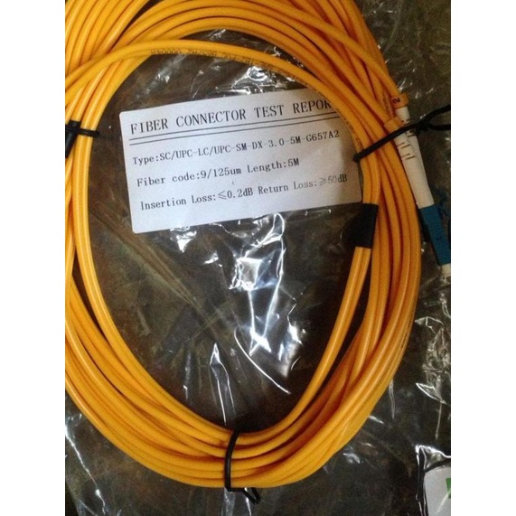 Patch Cord LC-SC, Singlemode, Duplex, 5 Meter