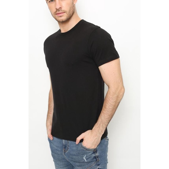 GTEE MEN KAOS POLOS KERAH ROUND NECK BLACK - L