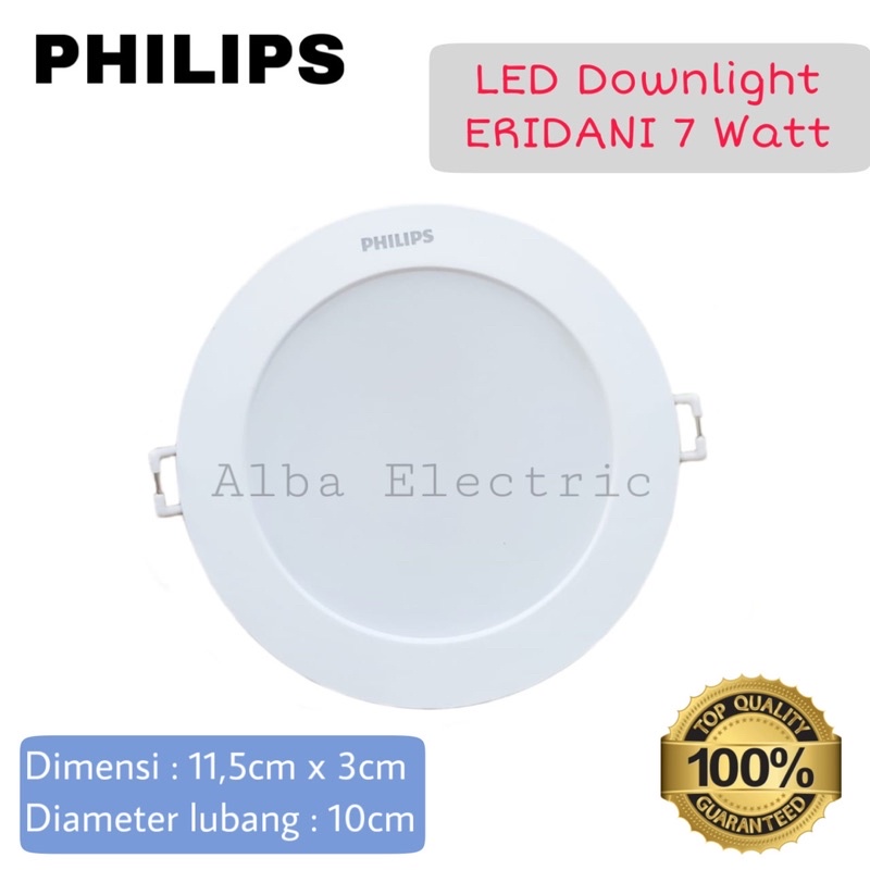 Eridani Philips 7 Watt Putih Downlight Panel 7w Philips Downlight tanam