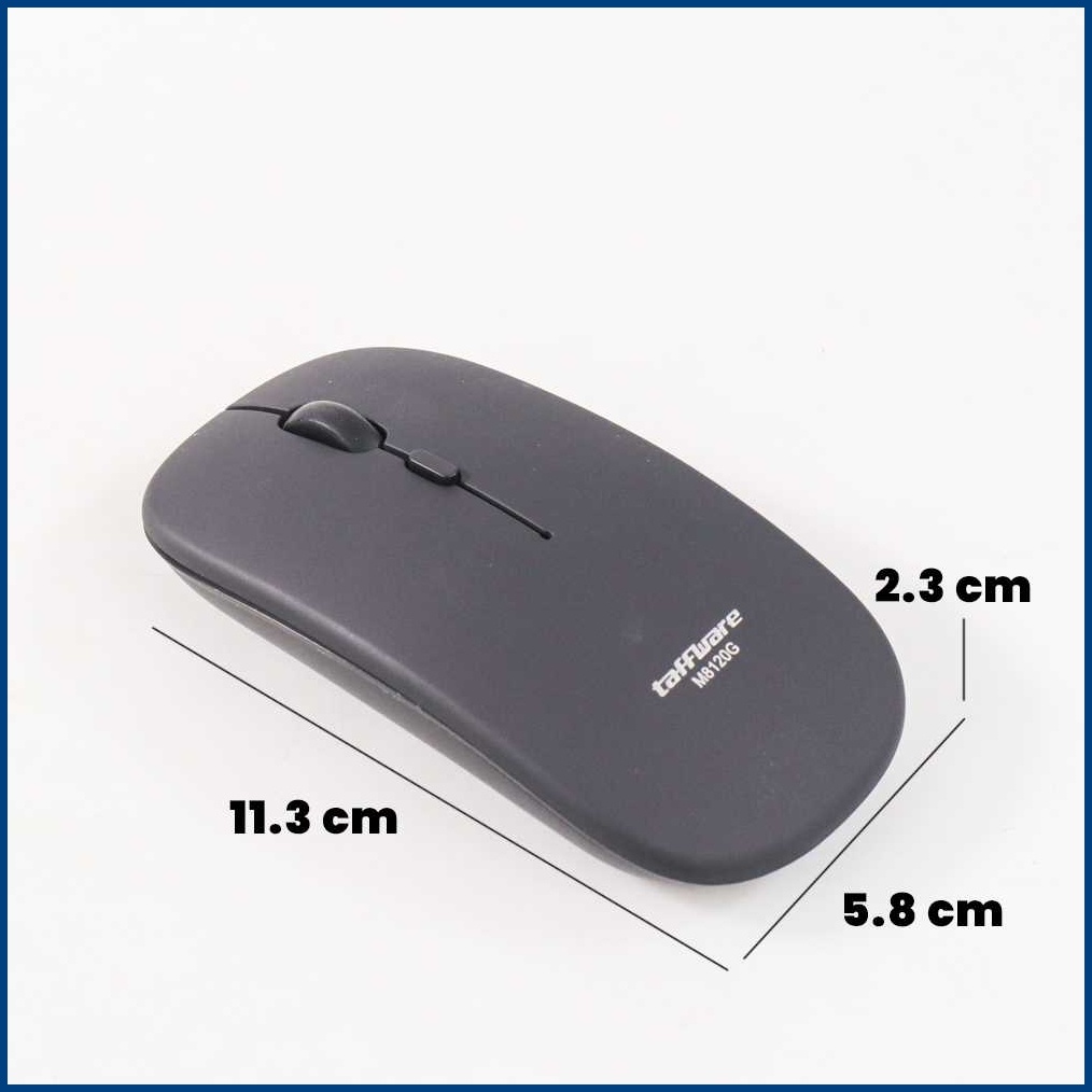 Mouse Wireless Rechargeable 2in1 Bluetooth 5.2 &amp; Wireless 2.4Ghz Silent Click 800/1200/1600DPI Taffware