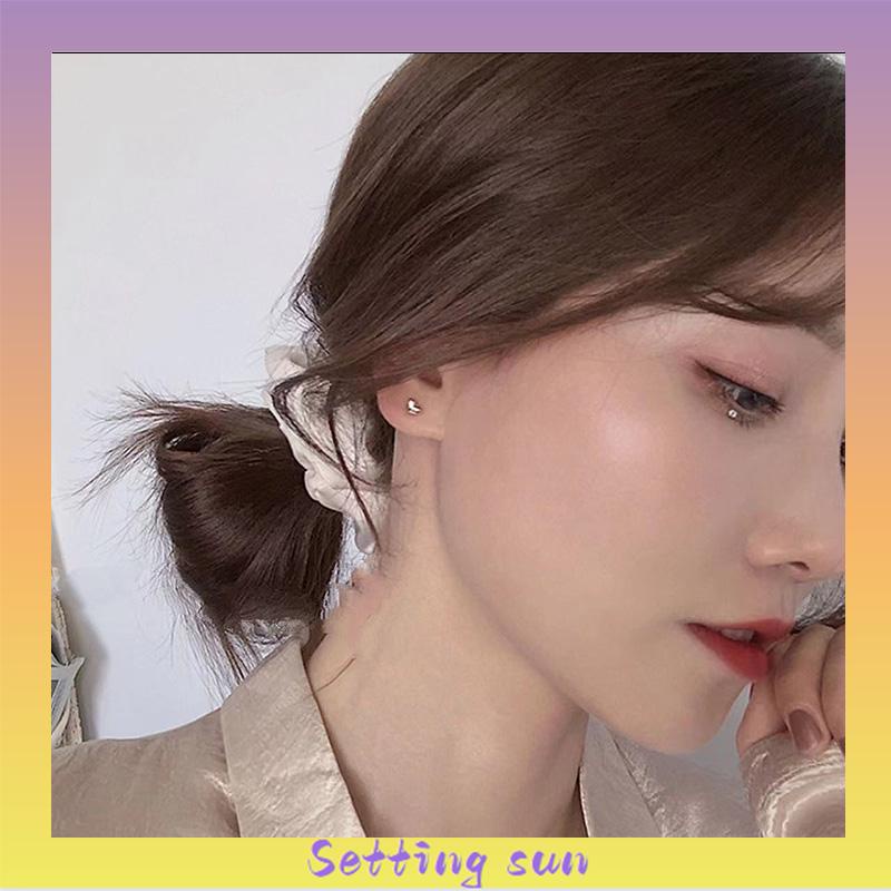 Fashion Anting Mini Kecil Sederhana Perhiasan Telinga Logam Berbentuk Hati Manis Sederhana Wanita TN