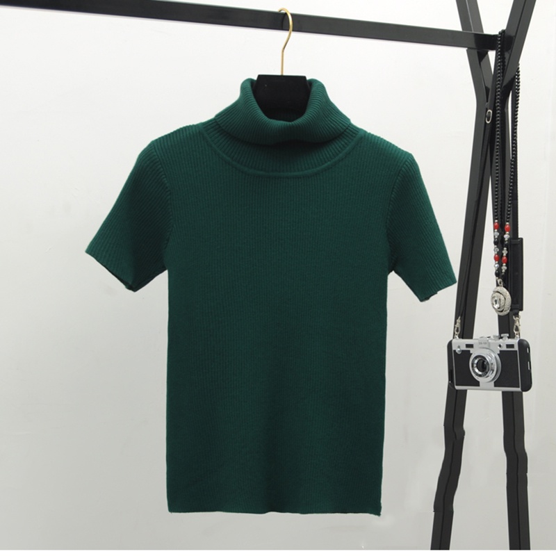 CS022 TURTELNEK RAJUT WANITA TANGAN PENDEK