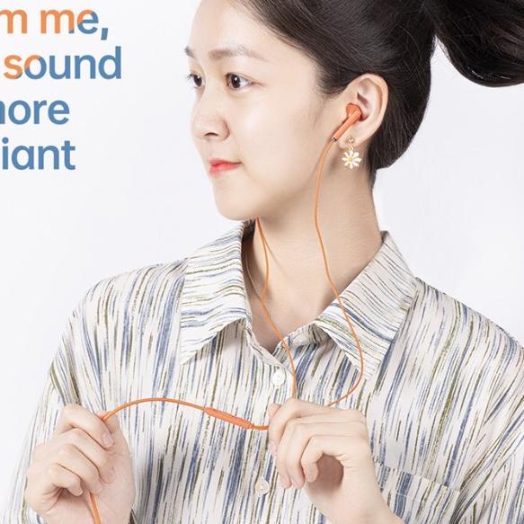 In-Ear Earphones KIVEE Wired Earphone Mic 3.5mm Android - Biru