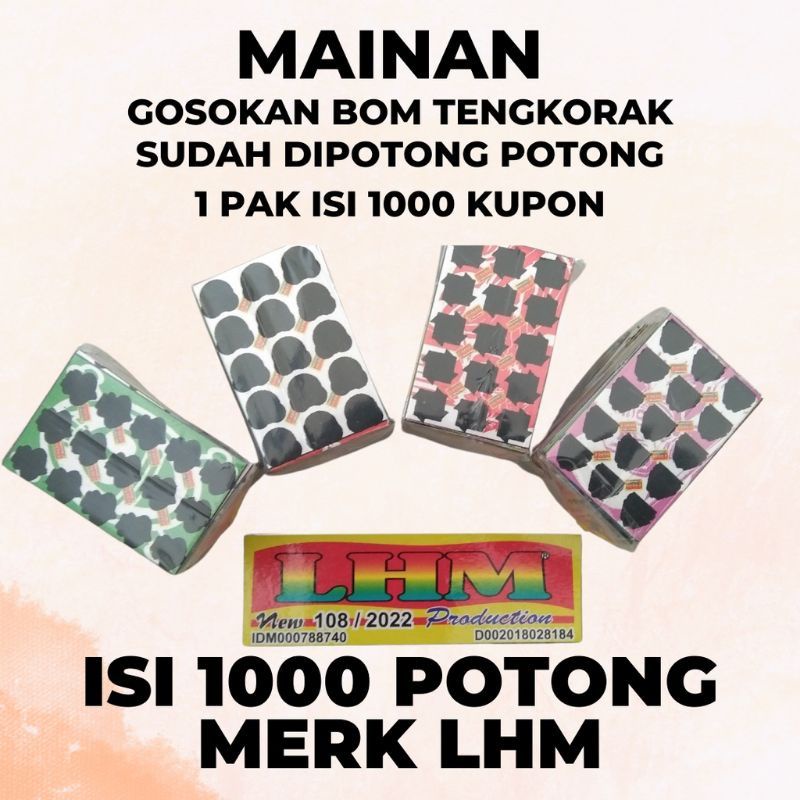 Gosokan merk LHM 15 titik sudah terpotong Rapi paket 1000kupon