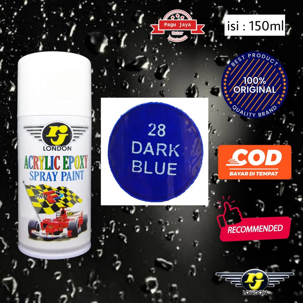 pilok pilox 150cc dark blue biru dongker gelap rj london cat semprot spray paint untuk motor mobil velg helm kayu besi plastik