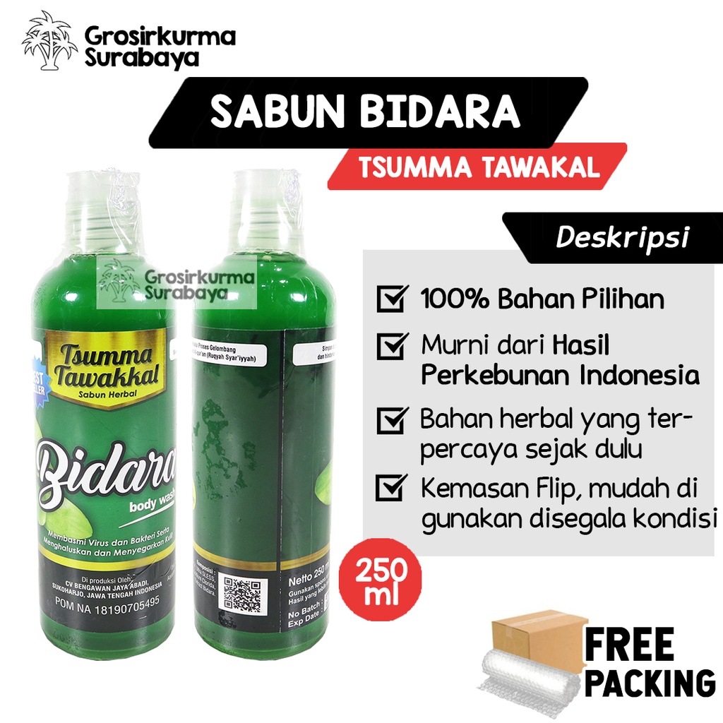 Sabun Cair Bidara 250ml Tsumma Tawakkal Untuk Terapi Kesehatan Menyegarkan Badan Untuk Mandi