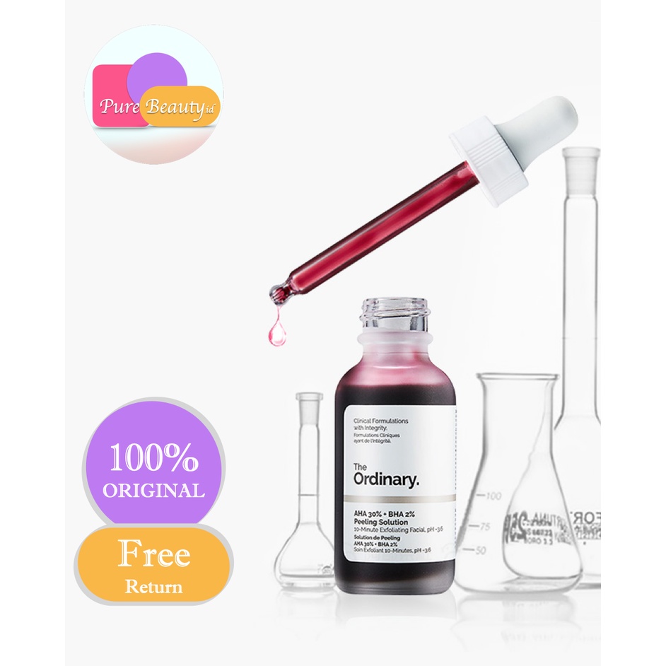 THE ORDINARY AHA 30% + BHA 2% Peeling Solution Serum Wajah 30ml 2pcs Cerah Exfoliating ❤ 100% Original ❤