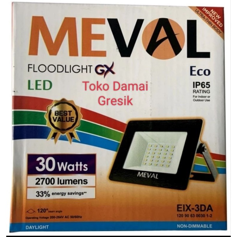 Meval Floodlight GX Led 30W. lampu led sorot outdoor 30watt. Flood light