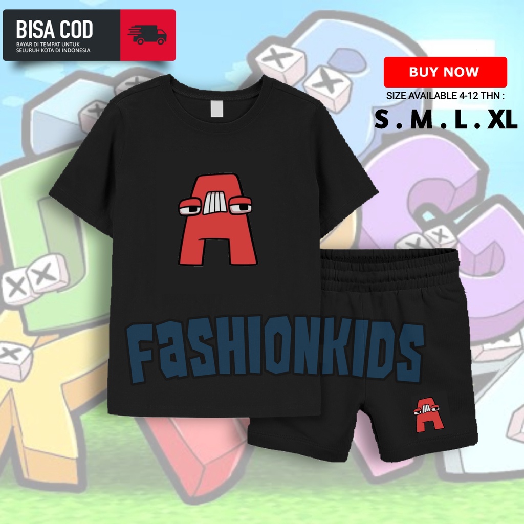 Setelan Anak Alphabet Lore / Setelan Kaos Celana Anak alphabet lore