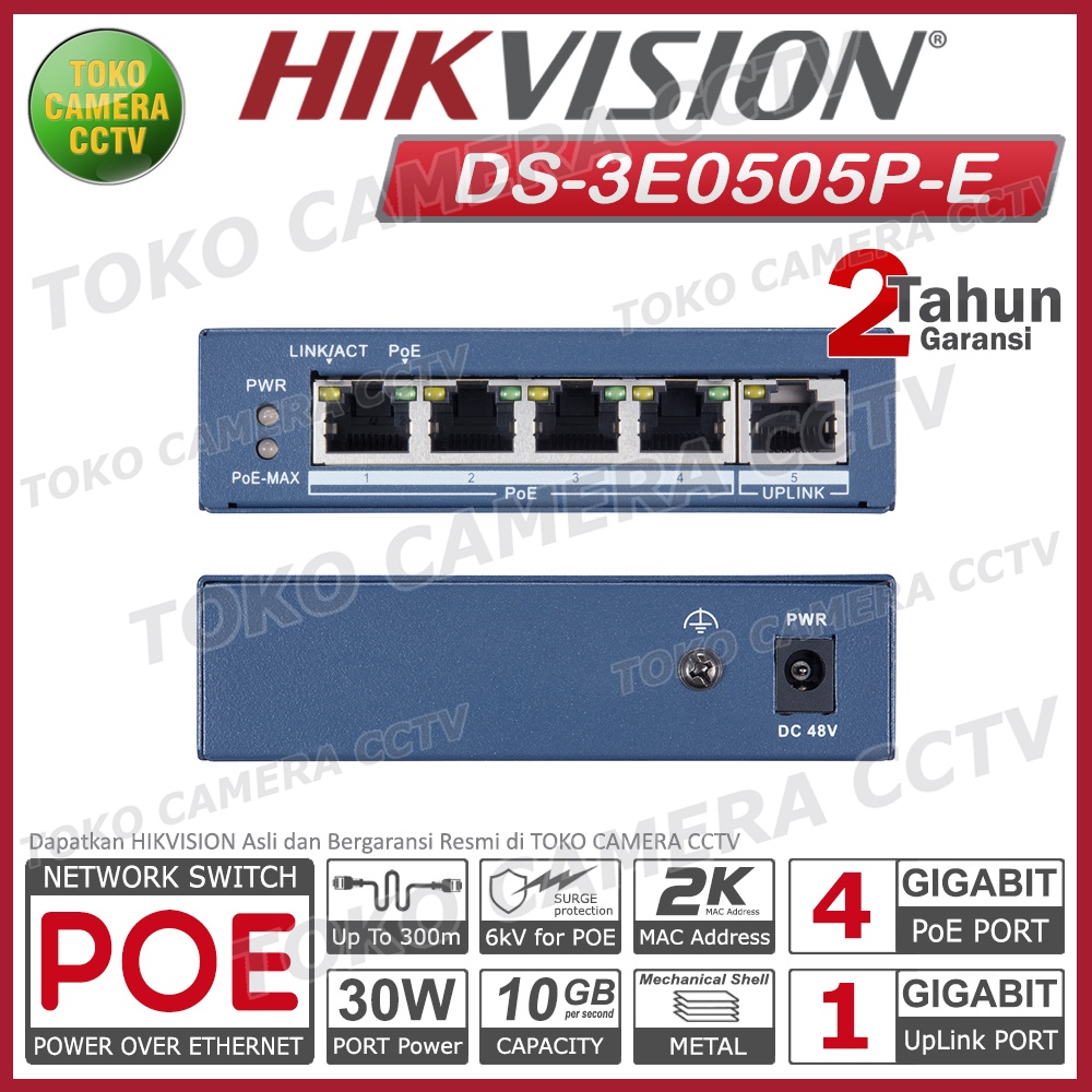 SWITCH POE 4 PORT HIKVISION DS-3E0505P-E FOR IP CAMERA