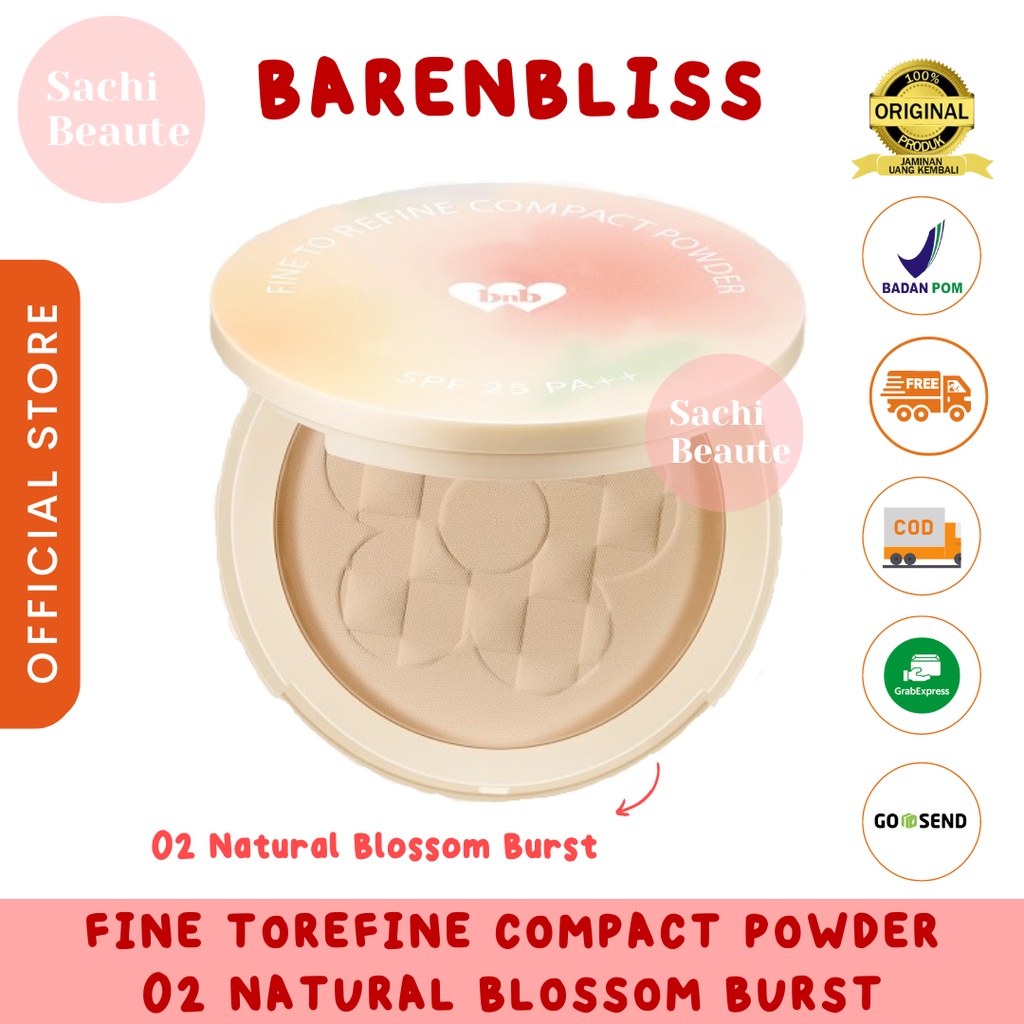 BNB Barenbliss Korean Bloomatte Fine to Refine Compact Powder 24H Oil Control - 02 Natural Blossom Burst