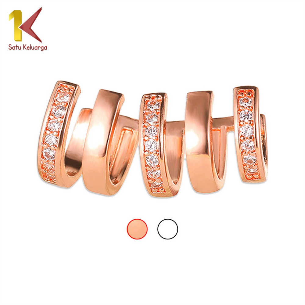 Satu Keluarga Anting Single Aksesoris Fashion Wanita K115 K117 Anting Anti Karat Earrings  Motif Bin
