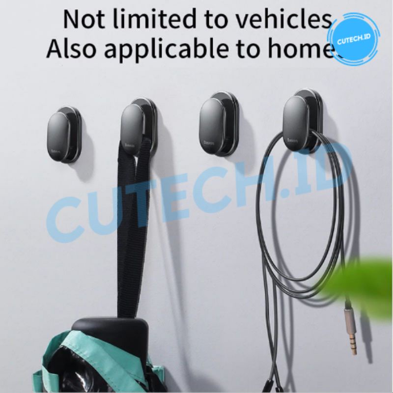 BASEUS SMALL SHELL VEHICLE HOOK CAR MOUNT HOLDER GANTUNGAN MOBIL (ISI 4 PCS)