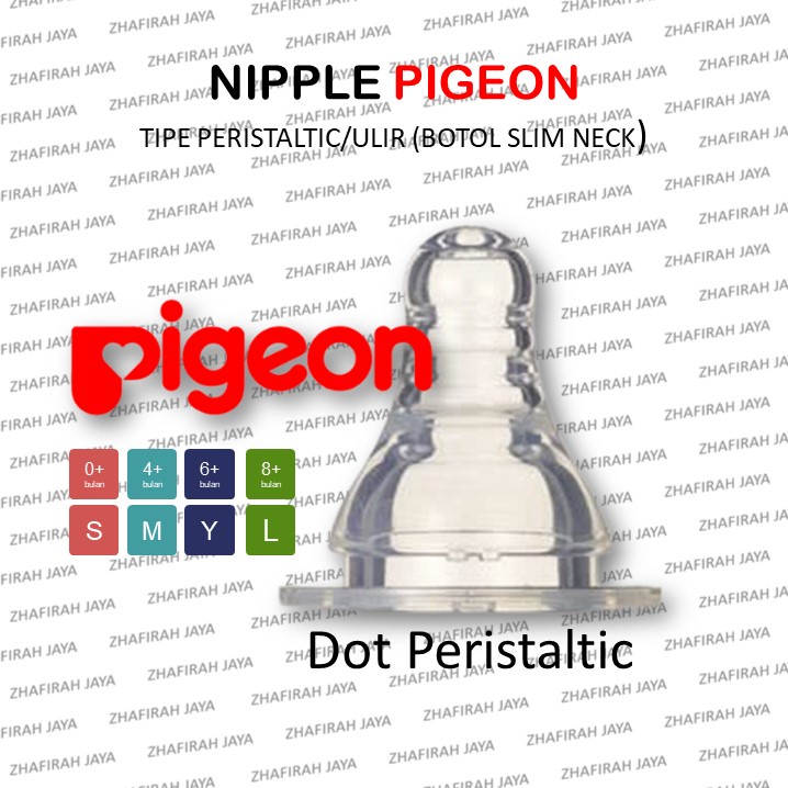 ❤ZJ❤ Nipple PIGEON Peristaltic - Dot Pigeon PERISTALTIC - Nipple Pigeon Peristaltic Kemasan Blister isi 3pcs ukuran S M Y L