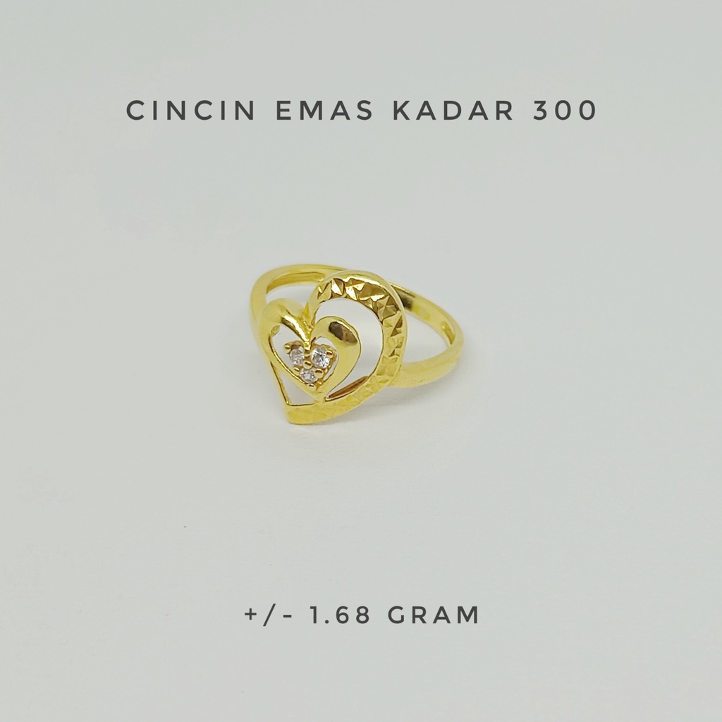 Cincin Love UBS Emas Kadar 300 Estimasi Berat 1.68 gram