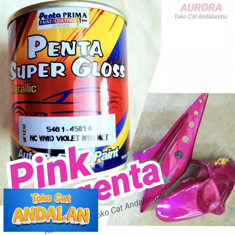 

Cat Penta Super Gloss NC Vivid Violet M111 Met 200ml Pink Magenta Metalik / Metallic Metalic Duco Duko Diko Sepeda Motor Mobil Semprot Merah Muda Jambu