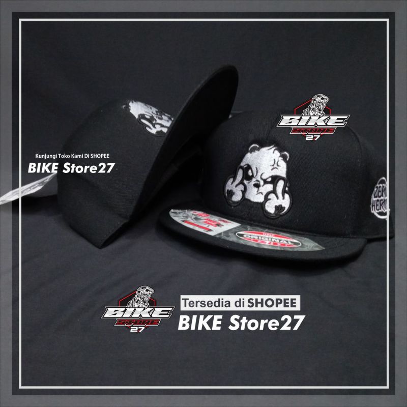 Topi Panda fucek full hitam/ 121/ Topi snapback Panda/ Topi snapback heroes/ Topi Surfing/ Topi Snap