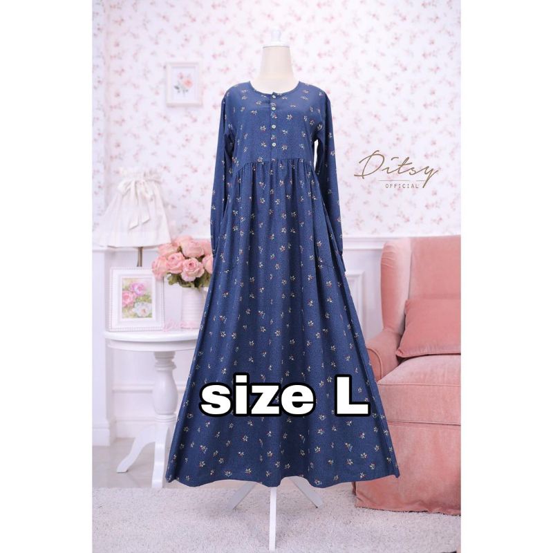Nyla Denim Nightgown size L Daster Gamis Ditsy November 2022