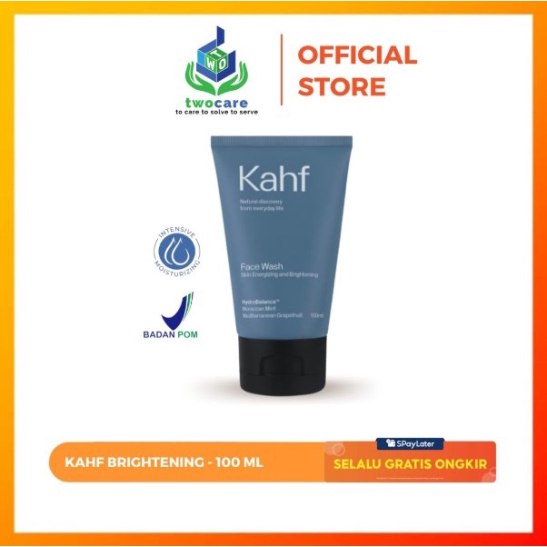 Kahf Skin Energizing and Brightening Face Wash 100 ml - Sabun Pembersih Wajah Pria Untuk Kulit Cerah Bebas Kusam