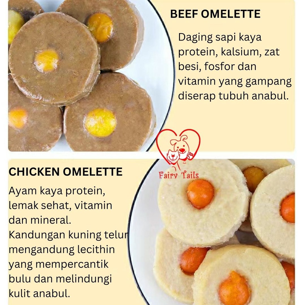 [Premium German Quality] Snack Onigiri Daging Kepal dan Telur Segar Rupert’s Choice Untuk Anjing / Cemilan Sehat Untuk Anabul / Breakfast Meat Onigiri with Egg Yolk for Dog Pet