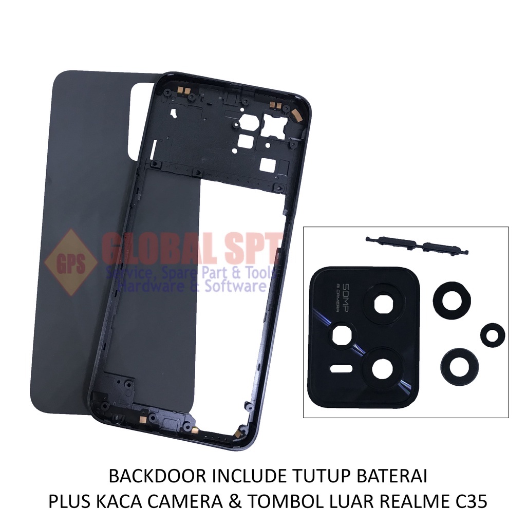 BACKDOOR REALME C35 INCLUDE TUTUP BATERAI / BACK COVER / TUTUP BELAKANG