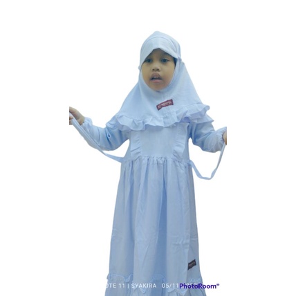 real pict Gamis anak perempuan putih,gamis manasik haji