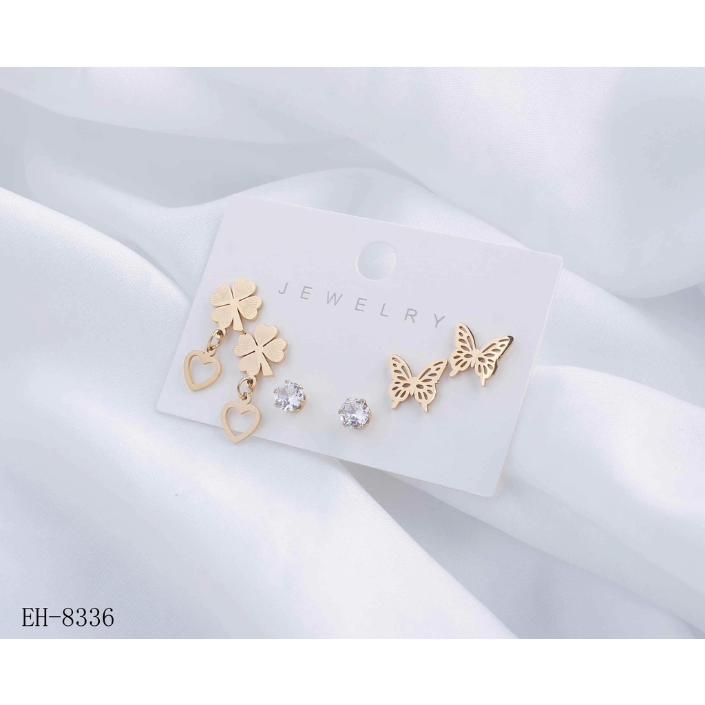 Anting  Titanium Permata Perhiasan Wanita Jewelry  8336/8258/C&amp;D 1574