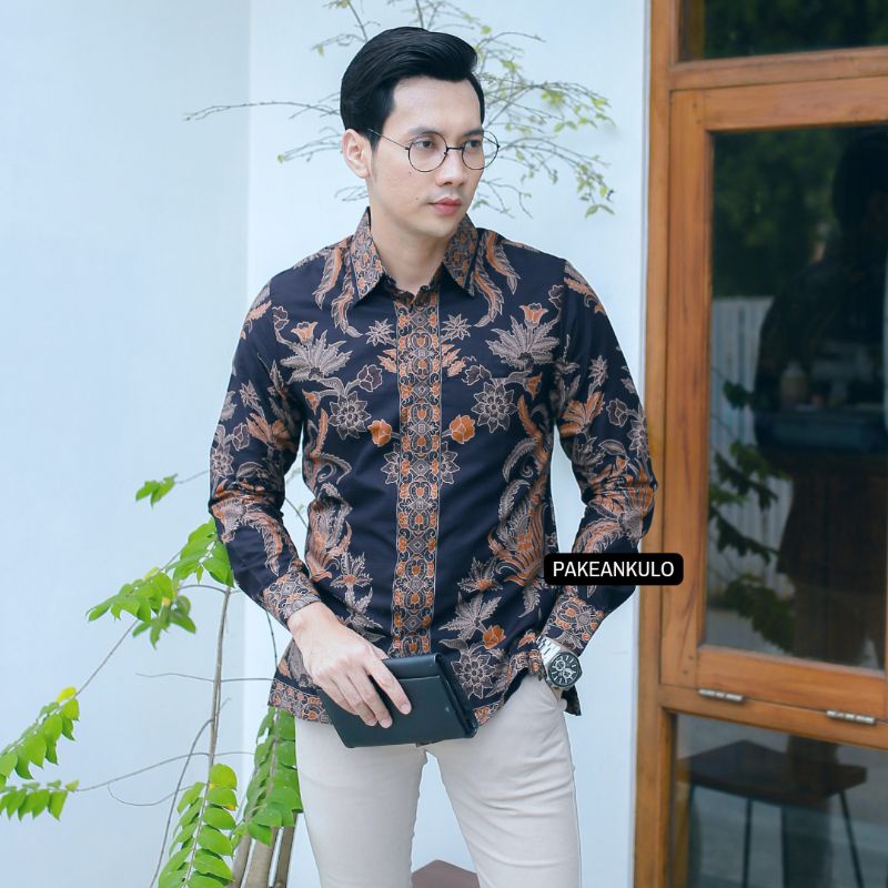 Batik Premiun Pria Slimfit || Motif Baskara