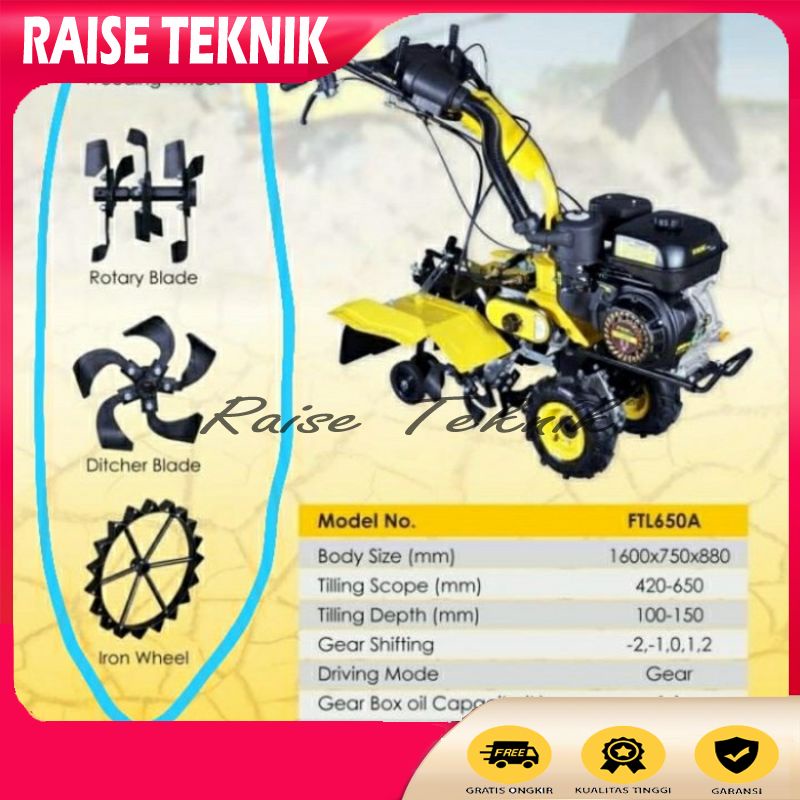 CULTIVATOR FIRMAN FTL650A / MESIN BEDENGAN FTL650A