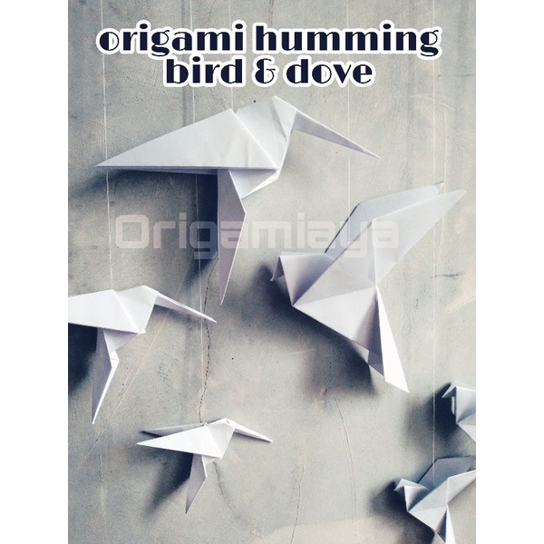 

Origami burung merpati dove hummingbird putih berbagai ukuran