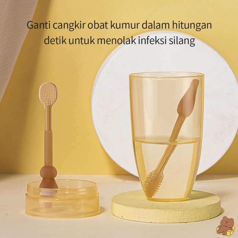 [rumahbayipdg] 2 pcs Sikat Lidah dan gusi bayi Sikat Gigi anak 2 IN 1 tootbrush