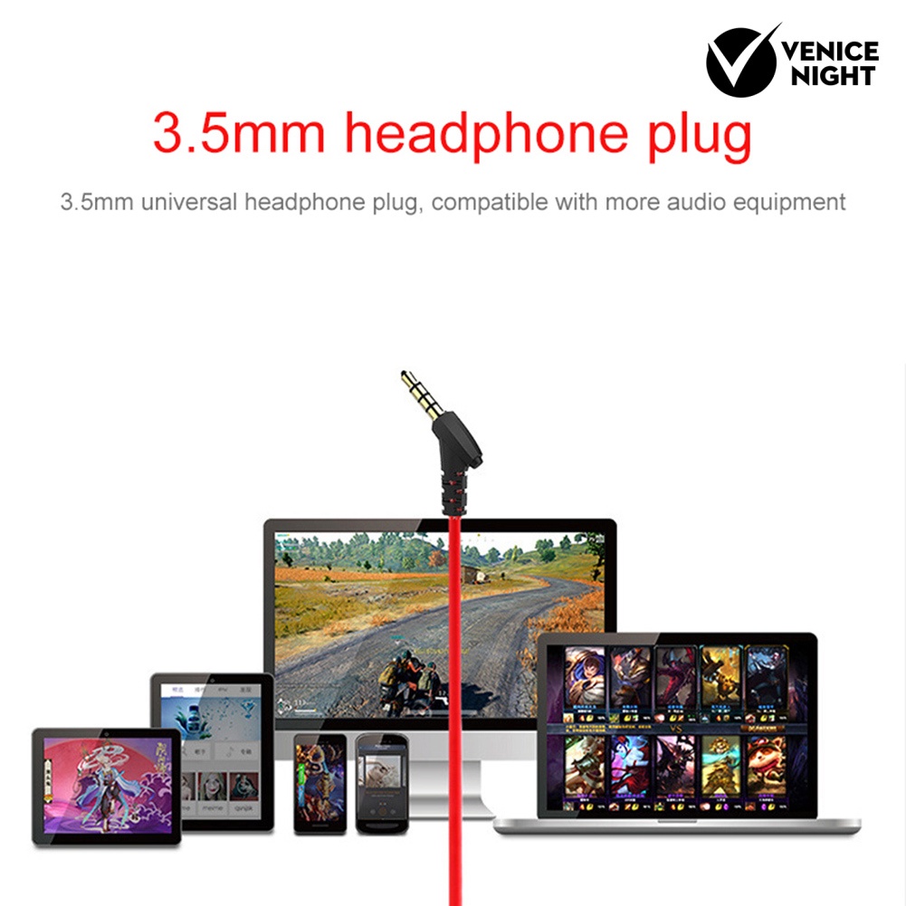 (VNEP) (Berkabel) Headphone Gaming Earphone Stereo In-Ear Universal dengan Mikrofon untuk iPhone Android