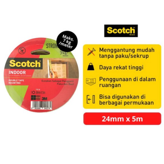 

3M Scotch Mounting Double Tape 110-5A ukuran 24 mm x 5 M
