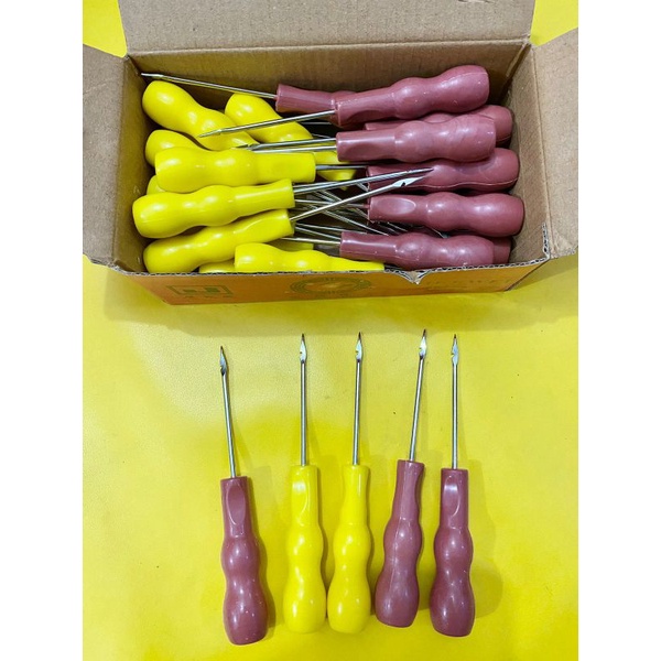 1 Box isi 30pcs Jarum sol sepatu PREMIUM Paket murah jarum sol sepatu gagang plastik premium/ Alat tusuk pembolong kulit sepatu